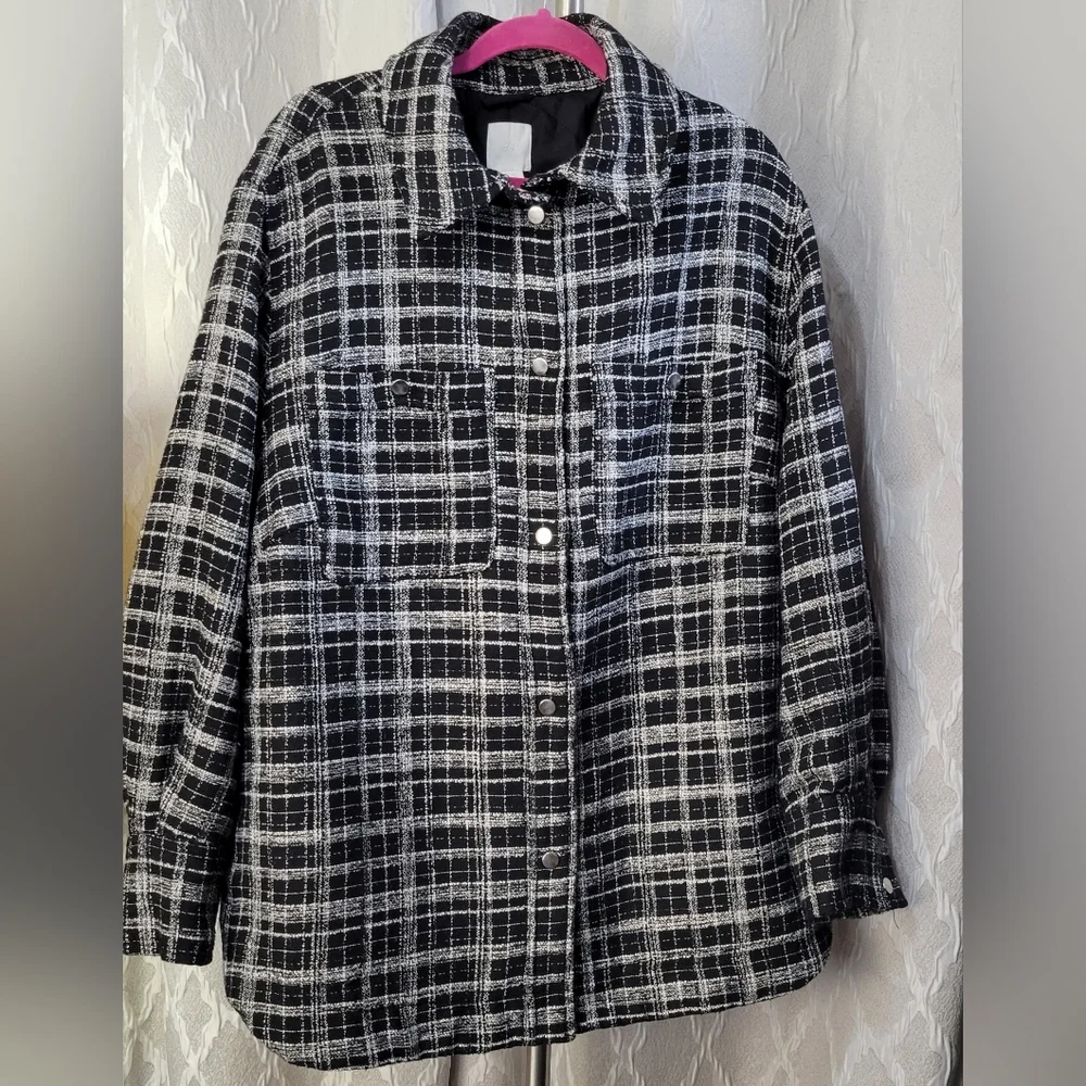 H&M | Black Checked Jacquard Weave Jacket - Picture 7 of 14